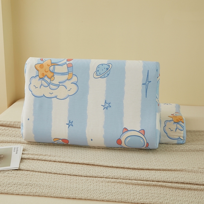 91家纺网 家纺一手货源 找家纺 翎盈家纺 2025新款纯棉小清新乳胶枕专用枕套 遨游星际