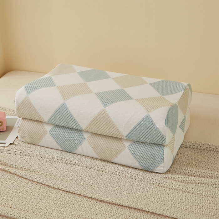 91家纺网 家纺一手货源 找家纺 翎盈家纺 2025新款纯棉小清新乳胶枕专用枕套 瑞吉斯-兰