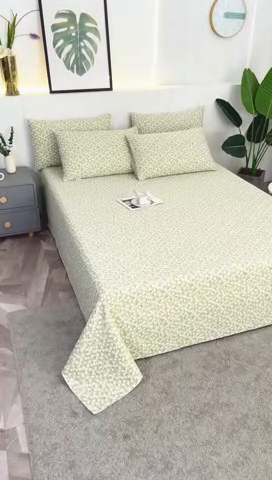 91家纺网 家纺一手货源 找家纺 伊而梦蚊帐 2025新款原棉老粗布床单 绿棉花