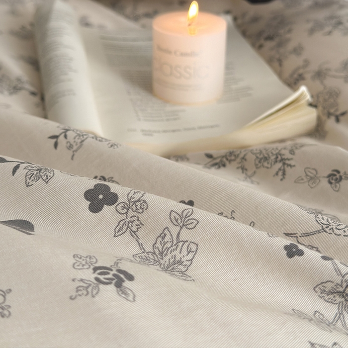 91家纺网 家纺一手货源 找家纺 蓝邻家纺 2025年新款全棉法式复古真丝绉花边四件套系列 忘忧