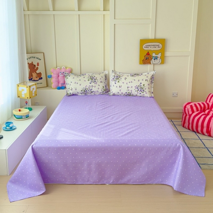 绒裕家纺 2025新款植物羊绒直播热款130克加厚磨毛单品床单系列 紫罗兰