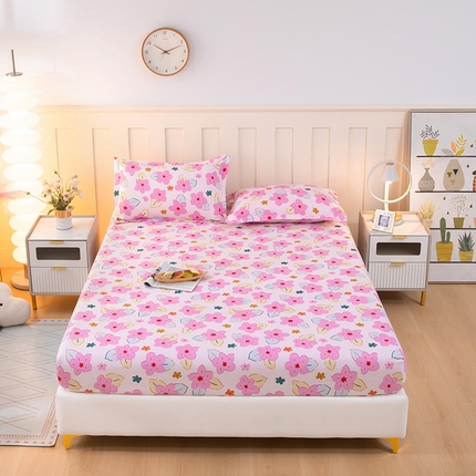 帛洵 2025新款舒适亲肤加厚130克植物羊绒印花床笠 花儿朵朵