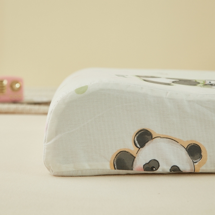 91家纺网 家纺一手货源 找家纺 翎盈家纺 2025新款纯棉小清新乳胶枕专用枕套 布偶熊猫