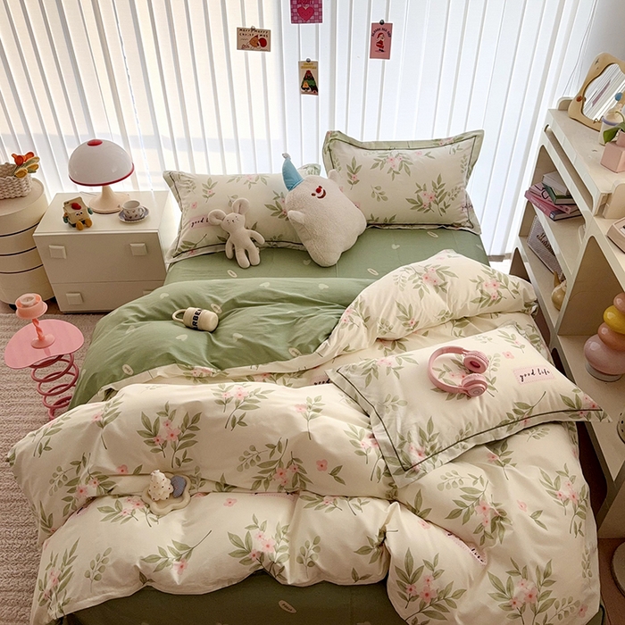 91家纺网 家纺一手货源 找家纺 于果 2025款全棉13370四件套（2） 扶绿花园