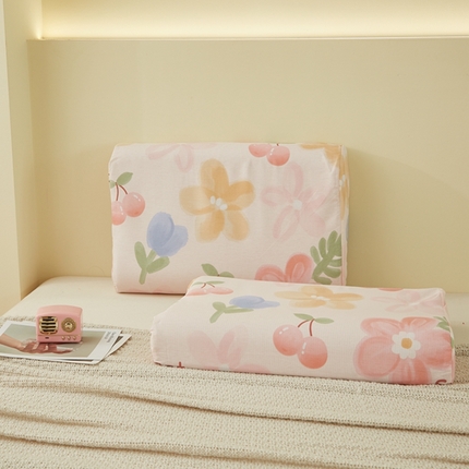 91家纺网 家纺一手货源 找家纺 （总）翎盈家纺 2025新款纯棉小清新乳胶枕专用枕套