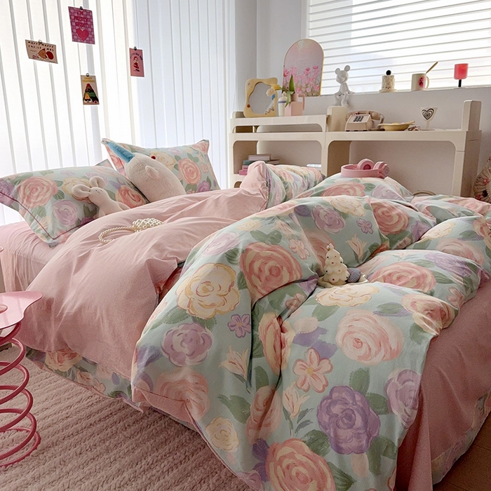 91家纺网 家纺一手货源 找家纺 于果 2025款全棉13370四件套（2） 花幽兰