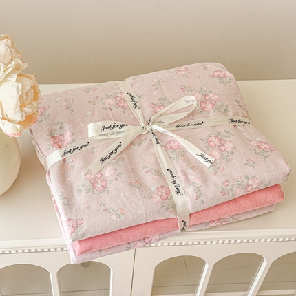 91家纺网 家纺一手货源 找家纺 （总）喜四方 2025新款全棉A类母婴级抗菌全棉双层纱四件套