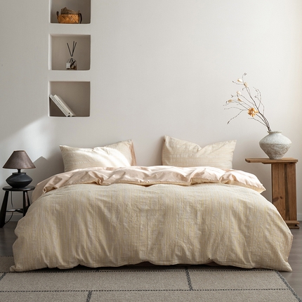 91家纺网 家纺一手货源 找家纺 艾咪-Amy ntmy 2025新款全棉立体条纹提花四件套 元气麦秆