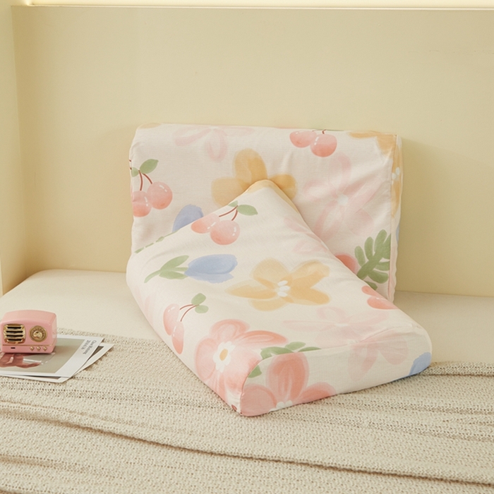 91家纺网 家纺一手货源 找家纺 翎盈家纺 2025新款纯棉小清新乳胶枕专用枕套 花蜜悠然