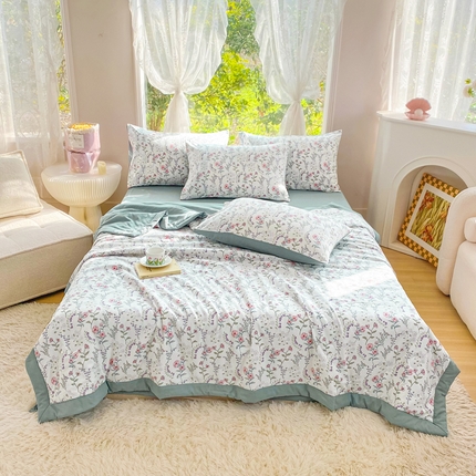 91家纺网 家纺一手货源 找家纺 （总）悦织湾家纺 2025新款夏被四件套糯糯棉法式轻奢夏被夏凉被空调被床上用品四件套