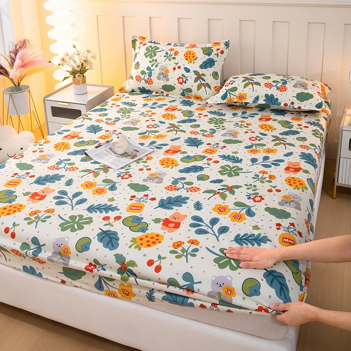 91家纺网 家纺一手货源 找家纺 帛洵 2025新款舒适亲肤加厚130克植物羊绒印花床笠 花香语曼