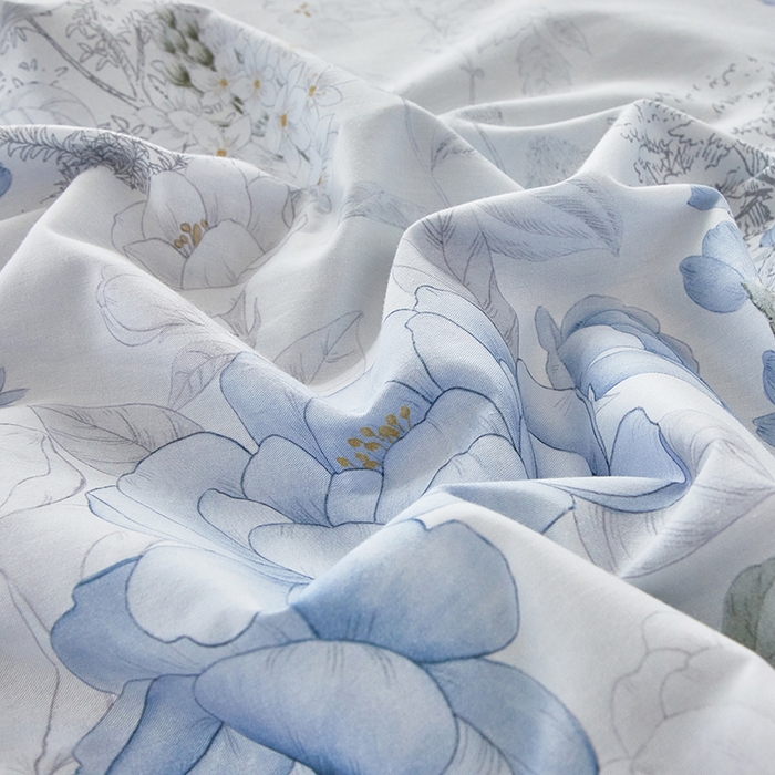 91家纺网 家纺一手货源 找家纺 启航家居 2025春夏全棉铂金棉数码印花四件套 如沁芬芳兰