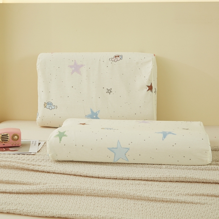 91家纺网 家纺一手货源 找家纺 翎盈家纺 2025新款纯棉小清新乳胶枕专用枕套 天使之星