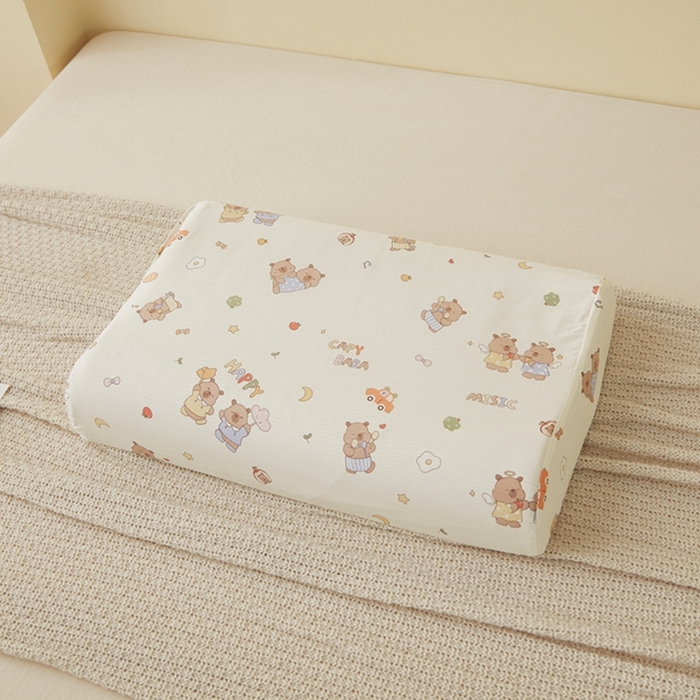 91家纺网 家纺一手货源 找家纺 翎盈家纺 2025新款纯棉小清新乳胶枕专用枕套 音乐卡皮