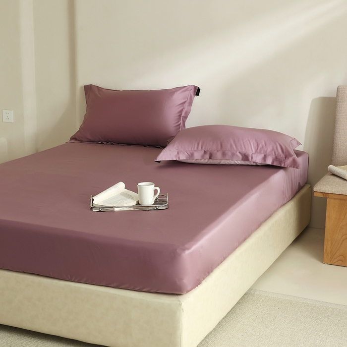 91家纺网 家纺一手货源 找家纺 法芙娜家纺 2025新款兰精天丝60天丝床笠 葡萄紫