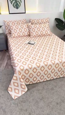 91家纺网 家纺一手货源 找家纺 伊而梦蚊帐 2025新款原棉老粗布床单 菱格棕