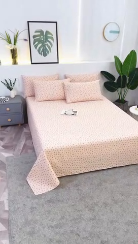 91家纺网 家纺一手货源 找家纺 伊而梦蚊帐 2025新款原棉老粗布床单 粉玫瑰