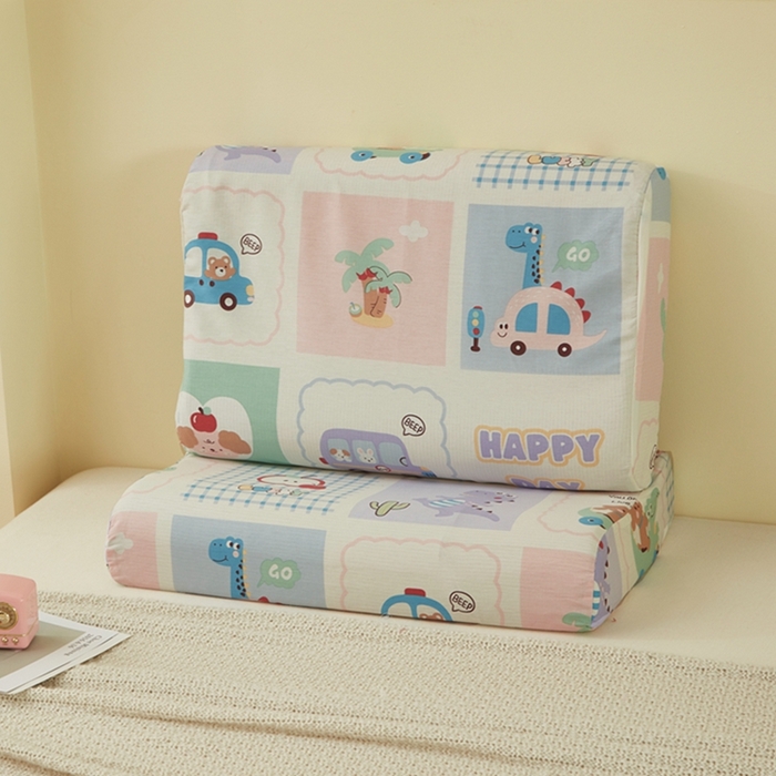 91家纺网 家纺一手货源 找家纺 翎盈家纺 2025新款纯棉小清新乳胶枕专用枕套 快乐旅行