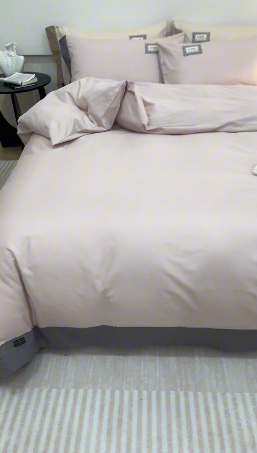 91家纺网 家纺一手货源 找家纺 艾莱家纺 2025新款A类精梳贴布纯棉刺绣花四件套-星澜 星澜-蜜糖粉