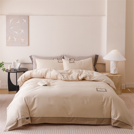 艾莱家纺 2025新款A类精梳贴布纯棉刺绣花四件套-星澜 星澜-小米