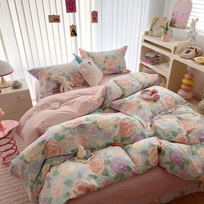 91家纺网 家纺一手货源 找家纺 于果 2025款全棉13370四件套（2） 花幽兰