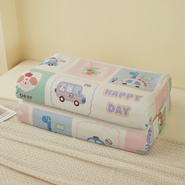 91家纺网 家纺一手货源 找家纺 翎盈家纺 2025新款纯棉小清新乳胶枕专用枕套 快乐旅行