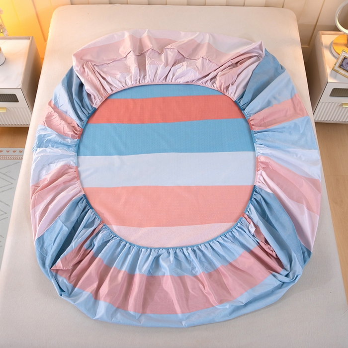 91家纺网 家纺一手货源 找家纺 帛洵 2025新款舒适亲肤加厚130克植物羊绒印花床笠 彩色格调