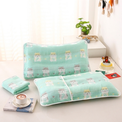 91家纺网 家纺一手货源 找家纺 （总）朴尔家纺-毛巾被 2025新款A类全棉卡通六层纱布儿童枕套