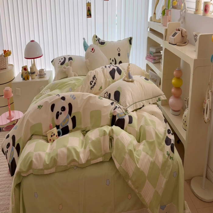 91家纺网 家纺一手货源 找家纺 于果 2025款全棉13370四件套（2） 小熊猫