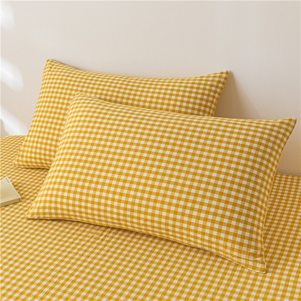 绒裕家纺 2025新款植物羊绒直播热款130克加厚磨毛单品枕套系列 黄小格