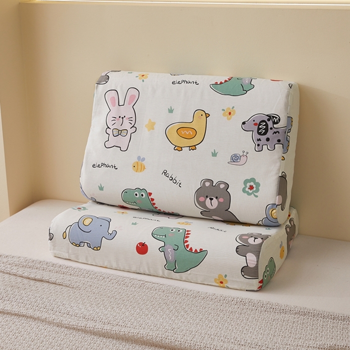 91家纺网 家纺一手货源 找家纺 翎盈家纺 2025新款纯棉小清新乳胶枕专用枕套 疯狂动物园