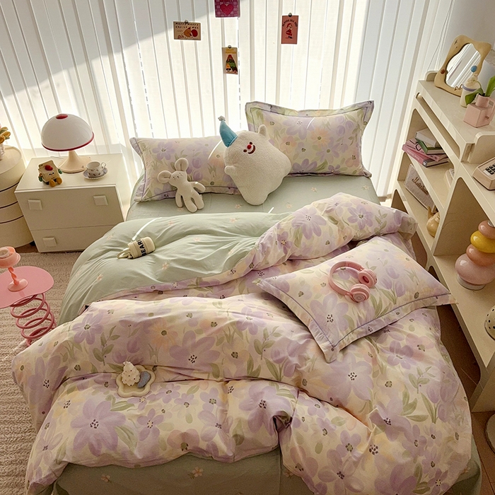 91家纺网 家纺一手货源 找家纺 于果 2025款全棉13370四件套（2） 微雨山茶