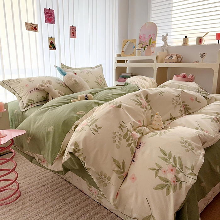 91家纺网 家纺一手货源 找家纺 于果 2025款全棉13370四件套（2） 扶绿花园