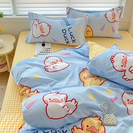 绒裕家纺 2025新款植物羊绒直播热款130克加厚磨毛单品枕套系列 好运鸭