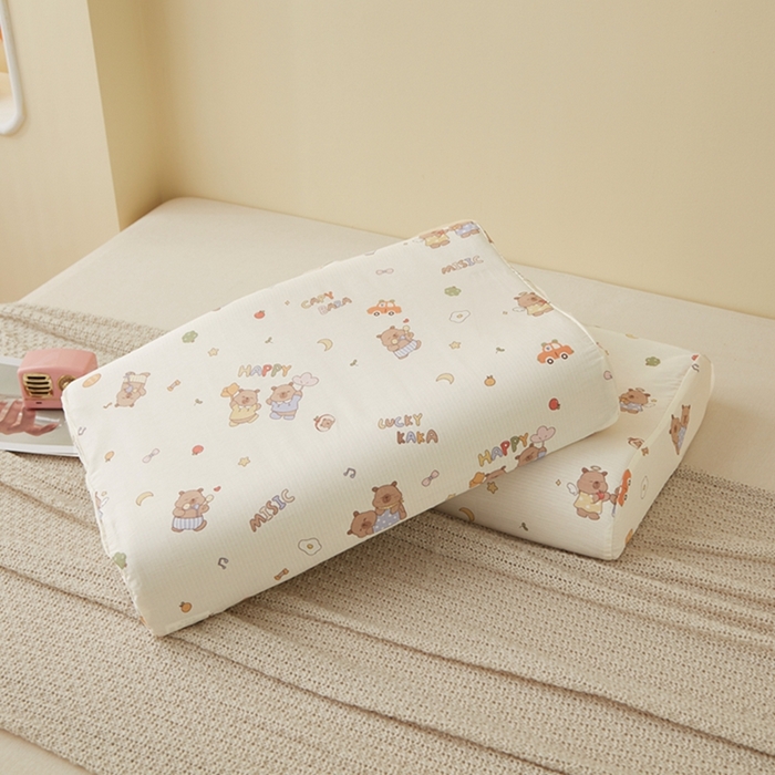 91家纺网 家纺一手货源 找家纺 翎盈家纺 2025新款纯棉小清新乳胶枕专用枕套 音乐卡皮