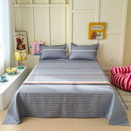 91家纺网 家纺一手货源 找家纺 绒裕家纺 2025新款植物羊绒直播热款130克加厚磨毛单品床单系列 简约条纹