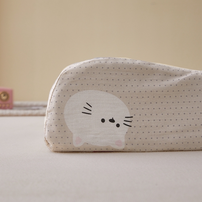 91家纺网 家纺一手货源 找家纺 翎盈家纺 2025新款纯棉小清新乳胶枕专用枕套 哈皮犬