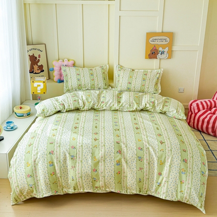 绒裕家纺 2025新款全棉直播热款130克加厚磨毛四件套系列学生宿舍三件套 小时光