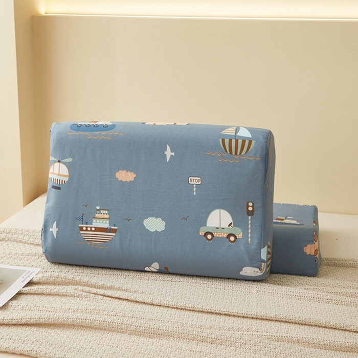 91家纺网 家纺一手货源 找家纺 翎盈家纺 2025新款纯棉小清新乳胶枕专用枕套 玩具乐园-兰