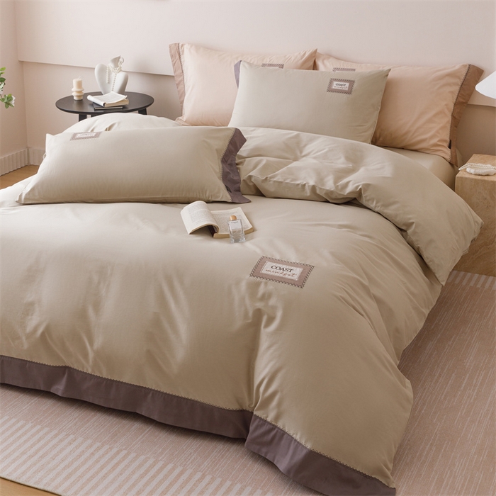 91家纺网 家纺一手货源 找家纺 艾莱家纺 2025新款A类精梳贴布纯棉刺绣花四件套-星澜 星澜-春绿