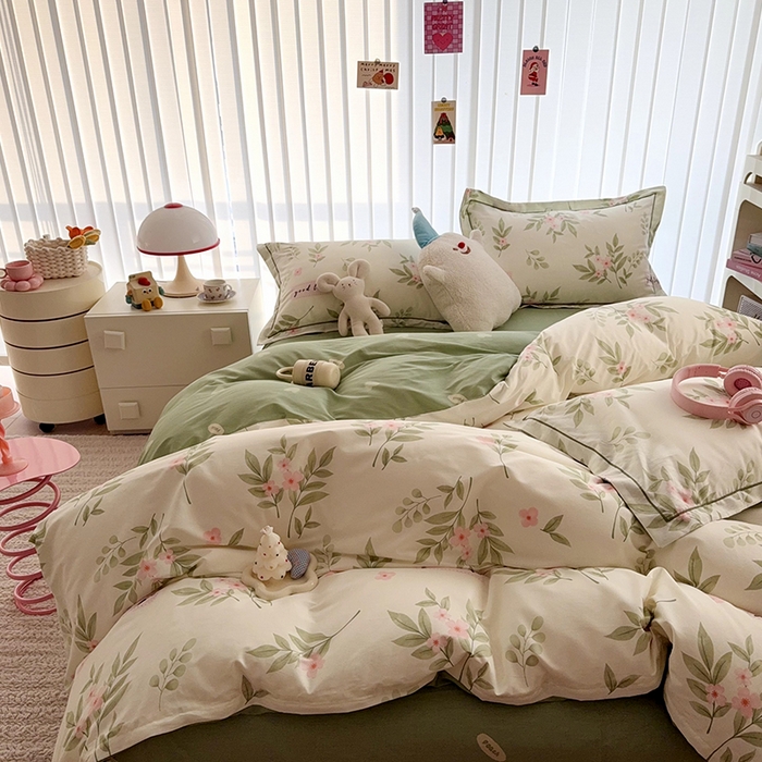 91家纺网 家纺一手货源 找家纺 于果 2025款全棉13370四件套（2） 扶绿花园