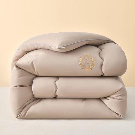 悦织湾2025新款A类母婴级大豆纤维双拼被3-10斤春秋被冬被夏被空调被轻奢时尚 米咖