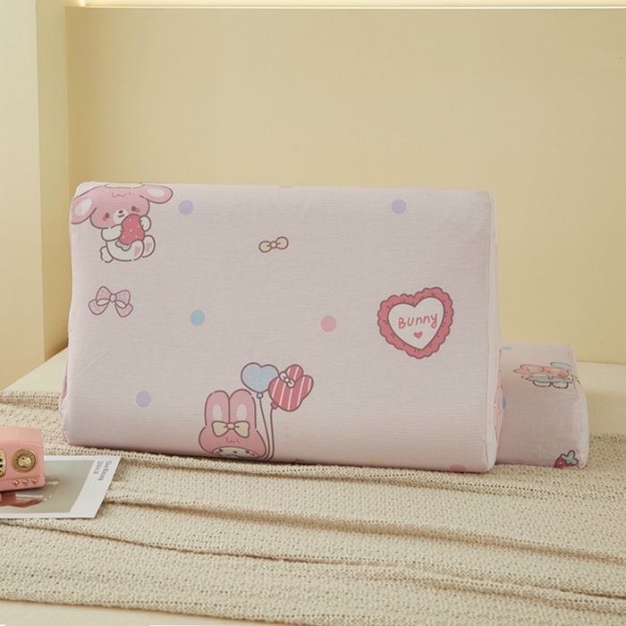 91家纺网 家纺一手货源 找家纺 翎盈家纺 2025新款纯棉小清新乳胶枕专用枕套 可乐贝儿