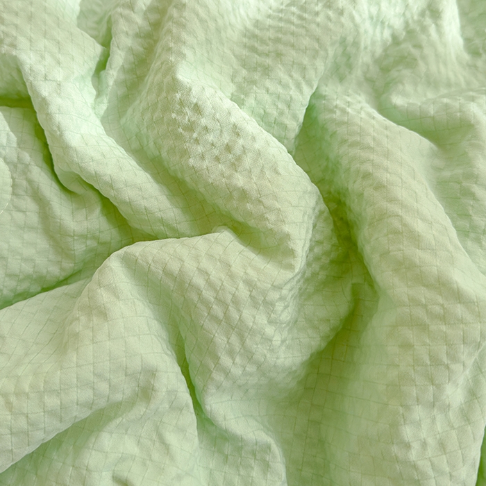 91家纺网 家纺一手货源 找家纺 睡棉坊 2025新款A类泡泡棉夏被韩版原创设计刺绣款空调被夏凉被 水绿色