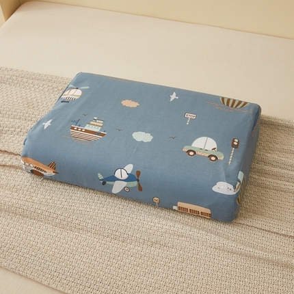 翎盈家纺 2025新款纯棉小清新乳胶枕专用枕套 玩具乐园-兰