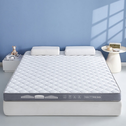 91家纺网 家纺一手货源 找家纺 暖季家纺 2025新款立体款棉花床垫  立体灰-回子格白