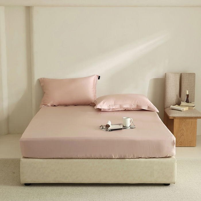 91家纺网 家纺一手货源 找家纺 法芙娜家纺 2025新款兰精天丝60天丝床笠 裸粉