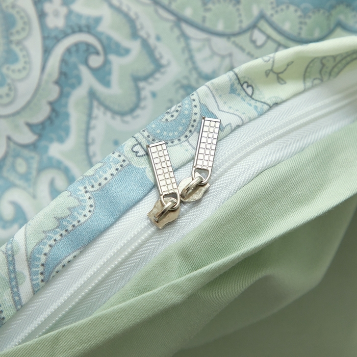 91家纺网 家纺一手货源 找家纺 启航家居 2025春夏全棉铂金棉数码印花四件套 凝远绿