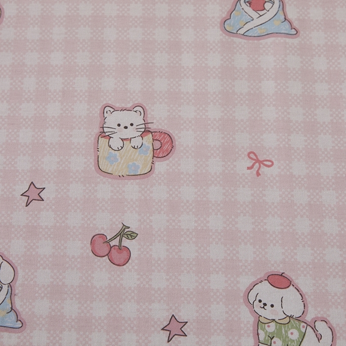 91家纺网 家纺一手货源 找家纺 翎盈家纺 2025新款纯棉小清新乳胶枕专用枕套 可爱家族