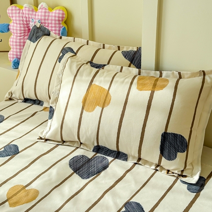 绒裕家纺 2025新款植物羊绒直播热款130克加厚磨毛单品枕套系列 满心欢喜